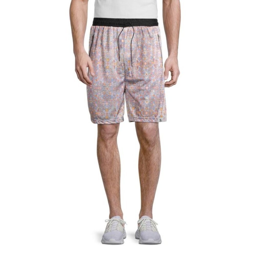 NWT RP1 Men's Floral Mesh Shorts Elastic Waist Loungewear Casual Size L Large